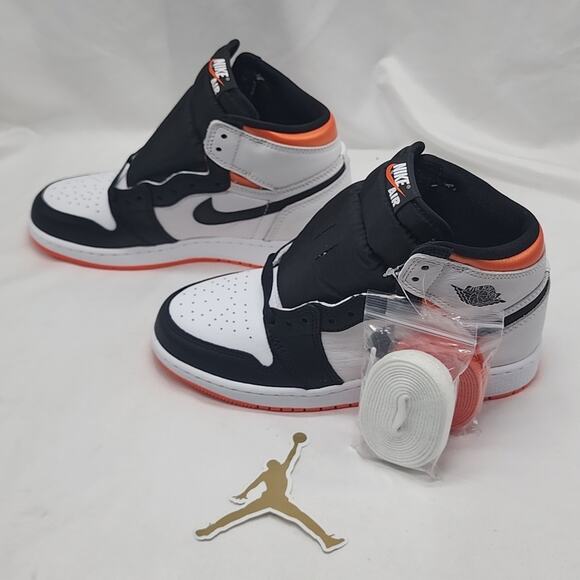 NIKE JORDAN AIR 1 RETRO HIGH OG GS ELECTRO ORANGE SNEAKERS 5Y 575441-180 NIB - Picture 5 of 16